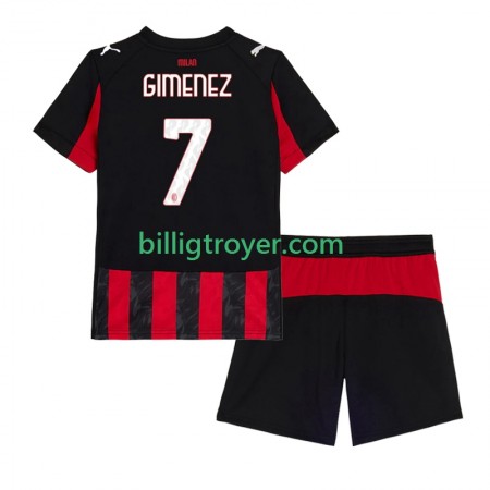 Billige Fotballdrakter AC Milan Santiago Gimenez 7 Barn Hjemmedraktsett 2025/26 Kortermet